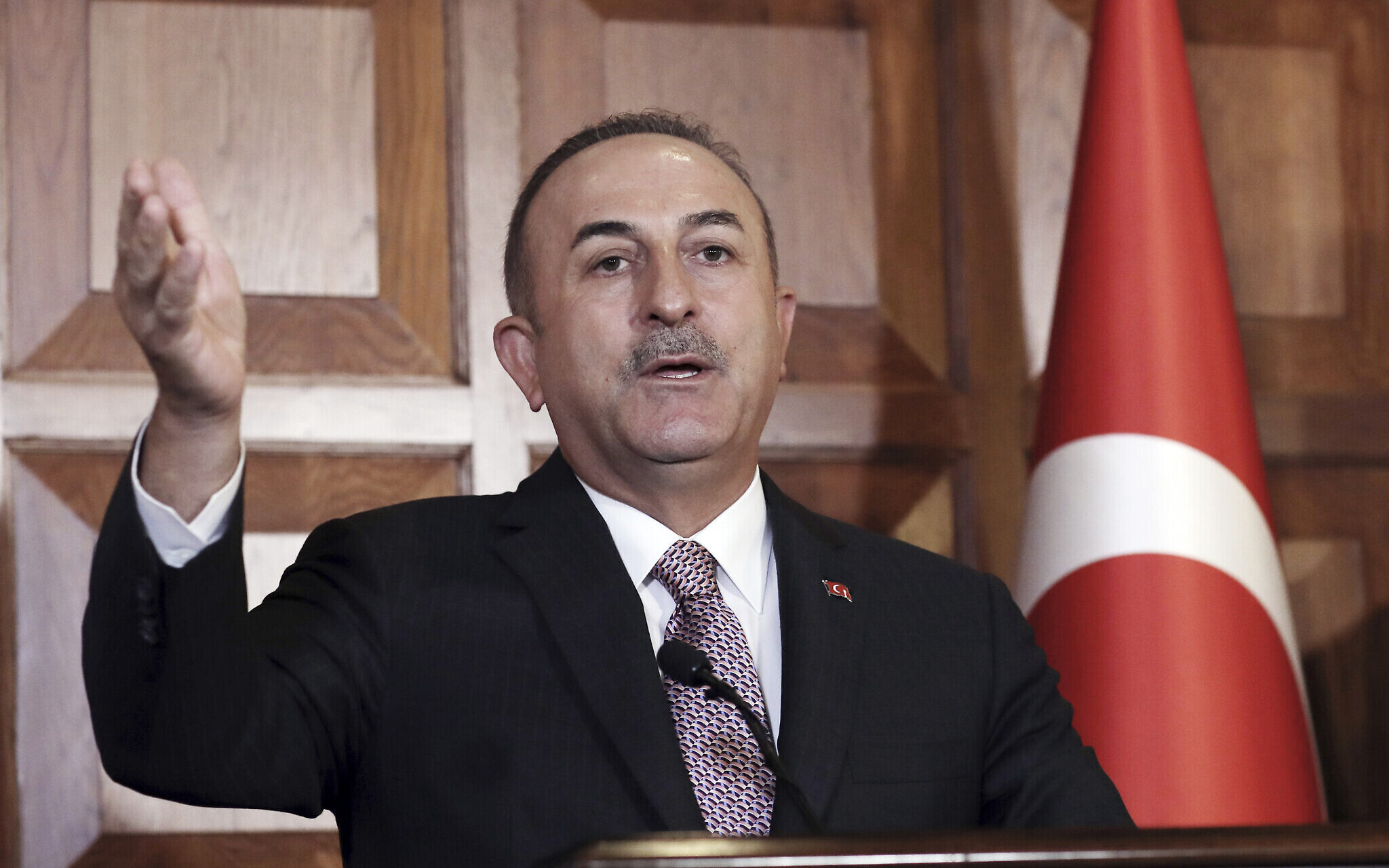 Mevlut Cavusoglu, ministrul de externe turc, sursă foto Times of Israel AP