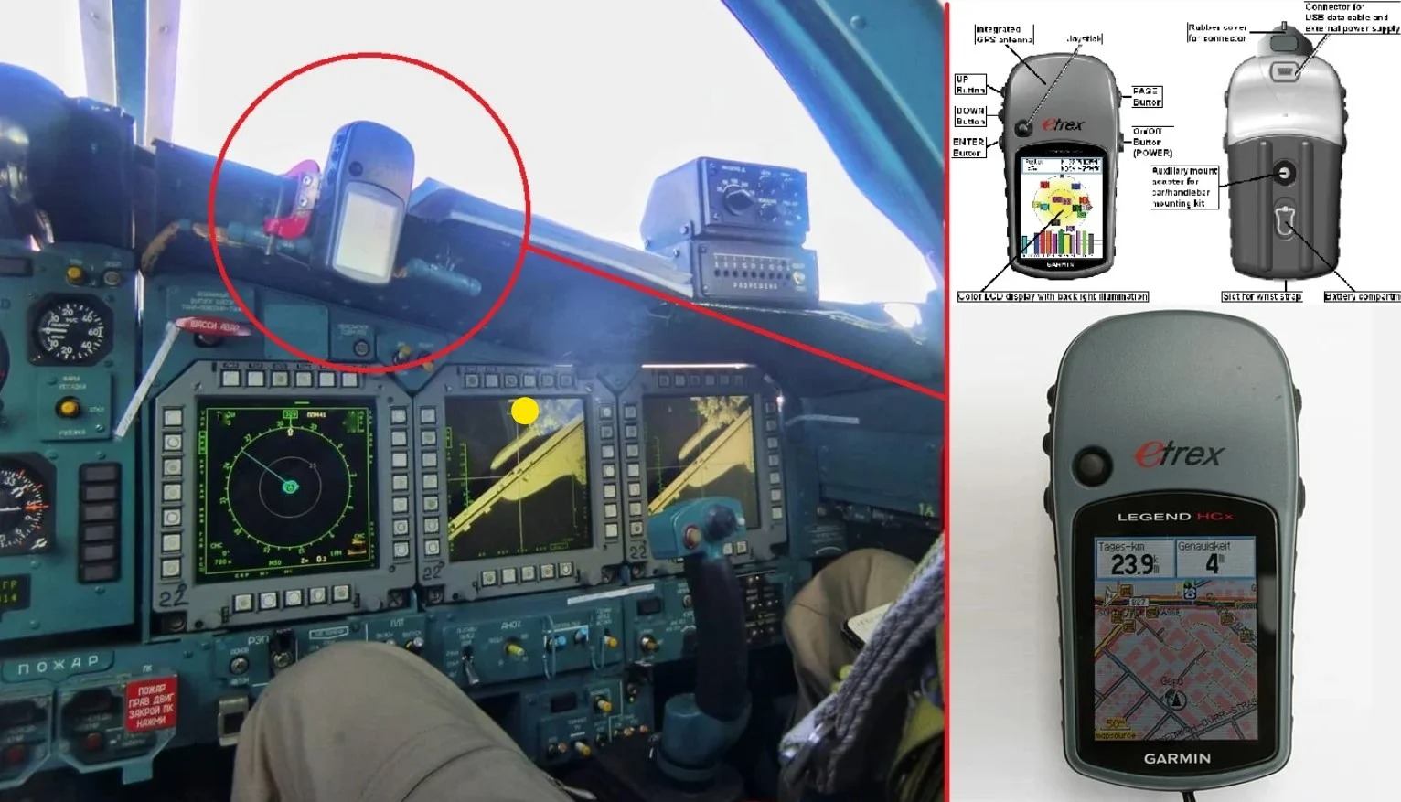 Tehnologie rusească de luptă: GPS-uri de mașină lipite de bordul avioanelor de vânătoare