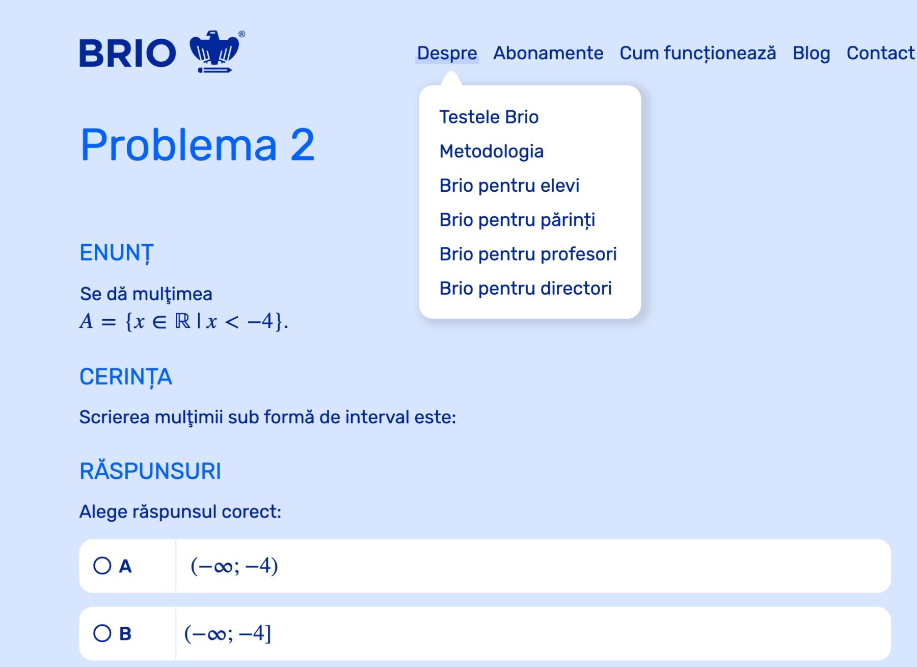 test BRIO- sursa foto - edupedu.ro