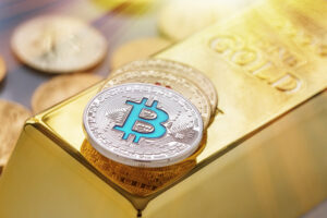 bitcoin, aur, sursă foto dreamstime
