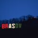 Numele orașului Brașov de pe vârful Tâmpa, în culorile drapelului Ungariei, sursă foto Primăria Muncipiului Brașov