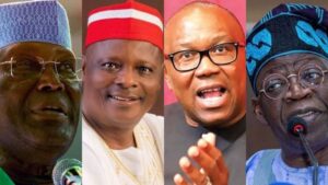 Atiku Abubakar, Rabiu Musa Kwankwaso, Peter Obi and Bola Ahmed Tinubu ( de la stânga la dreapta), Sursa foto Premium Times Nigeria