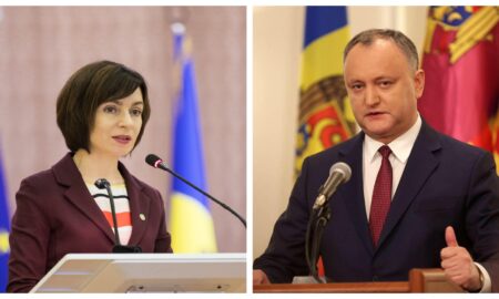 Maia Sandu, actualul lider al Moldovei și Igor Dodon, fostul președinte al Moldovei, Sursa foto ZDG.md