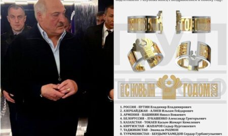 Președintele Lukashenko purtând inelul primit de la Putin, sursă foto Lithuania Posts