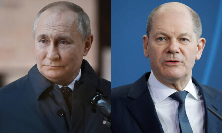 Olaf Scholz și Vladimir Putin