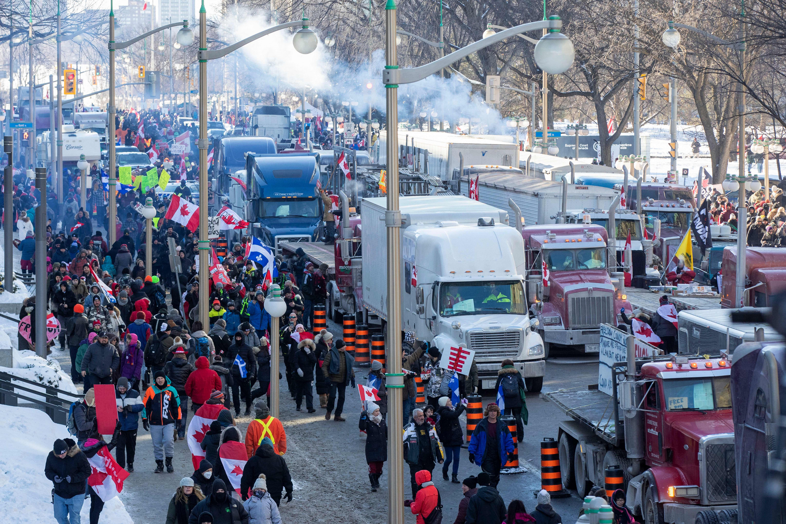 Protestul camionagiilor din Canada, sursă foto NPR