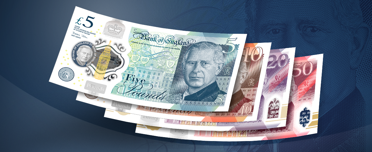 FOTO: Banca Angliei a dezvăluit noul aspect al bancnotelor cu imaginea regelui Charles al III-lea