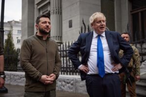 Boris Johnson și Volodimir Zelenski de Ziua Unității Ucrainene sursa foto G4Media