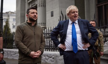 Boris Johnson și Volodimir Zelenski de Ziua Unității Ucrainene sursa foto G4Media