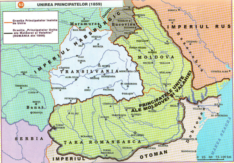 Harta Unirii sursa foto Primaria Slanic Moldova