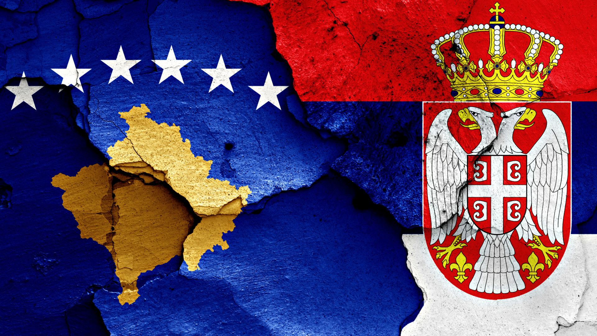 Steagurile Serbiei și Kosovo Sursa foto ANKASAM