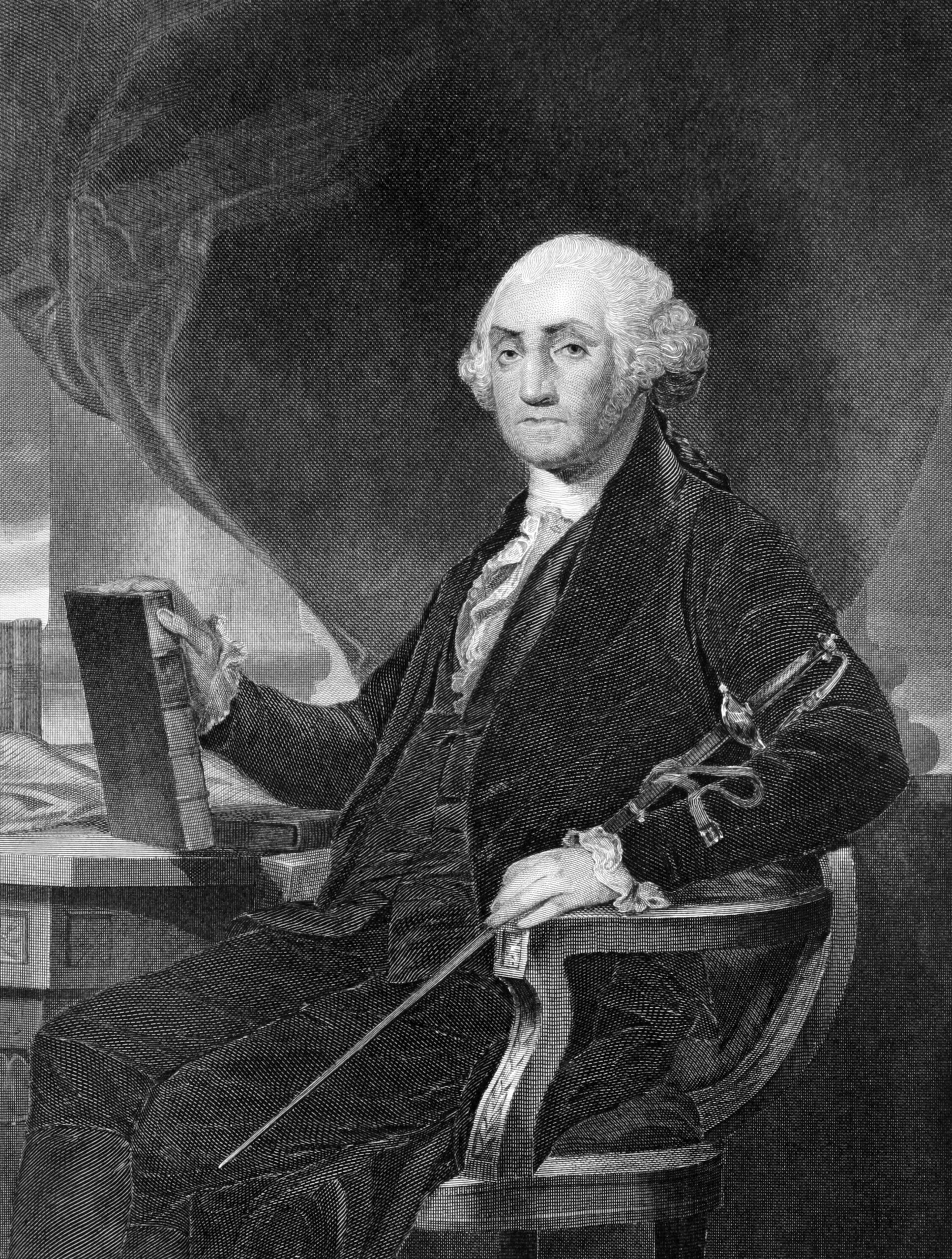 George Washington (1731-1799) pe o gravură din 1859. Primul președinte al Statelor Unite ale Americii în perioada 1789-1797 (sursă foto: dreamstime)