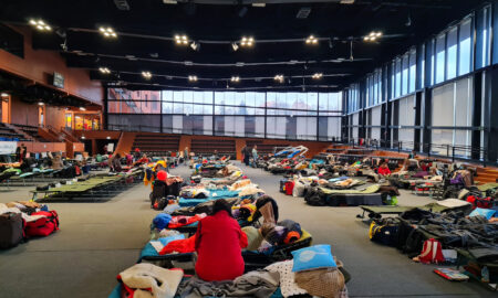 Cracovia, Polonia, tabără pentru refugiații din Ucraina, Adăpost temporar pentru femei și copii, Sursa foto: dreamstime.com