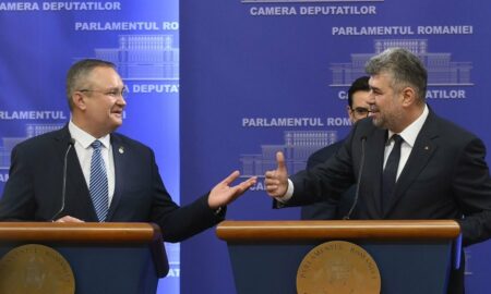 Președintele PSD, Marcel Ciolacu, și premierul Nicolae Ciucă