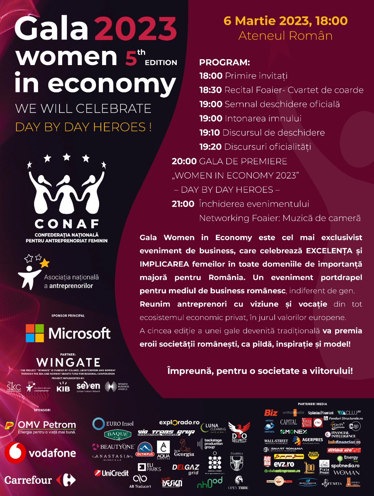 AGENDĂ GALA WOMEN IN ECONOMY