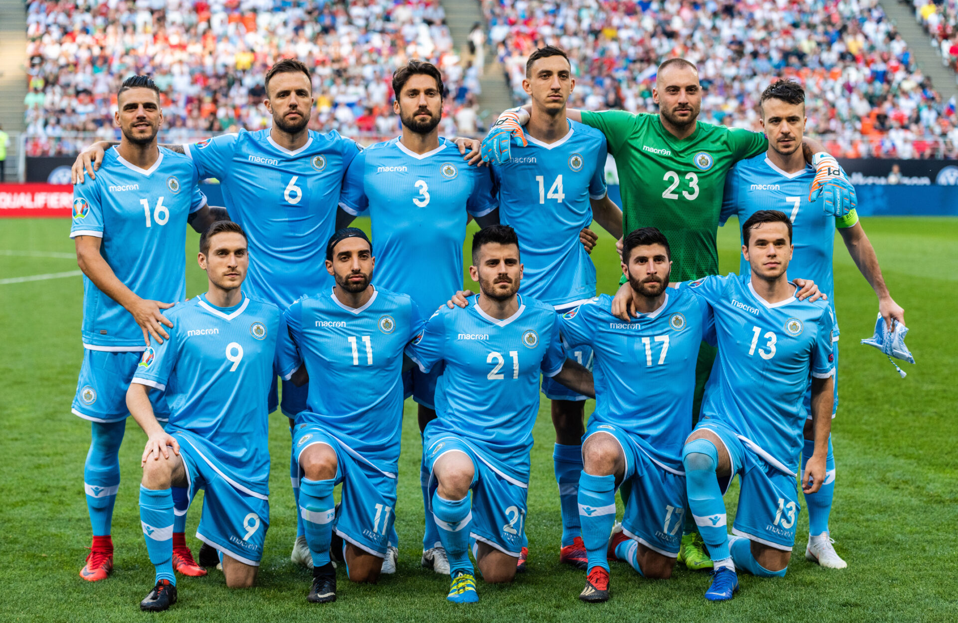 Formula echipei naționale a statului San Marino din anul 2019. Fotbalul este un sport foarte apreciat în acest stat (sursă foto: dreamstime)