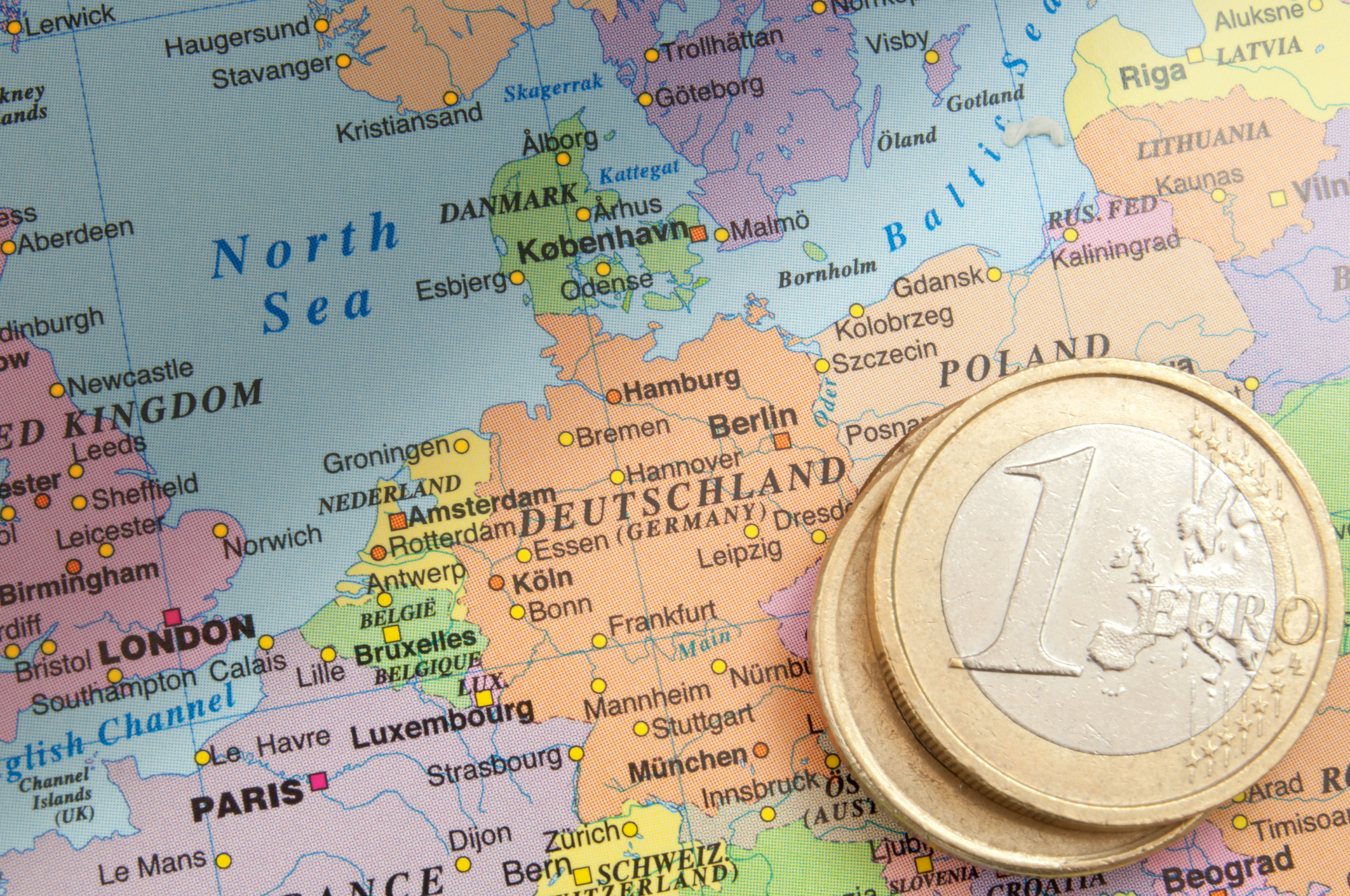Harta Germaniei și euro, Sursa foto: dreamstime.com