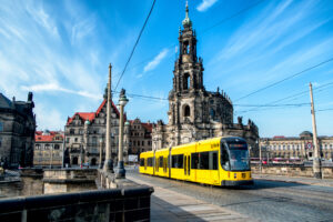 Tramvai în Dresden, Germania, Sursa foto: dreamstime.com