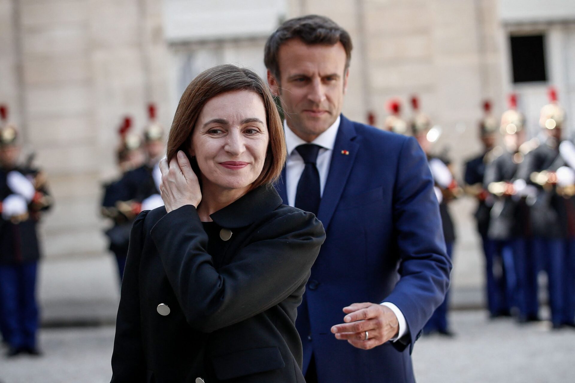 Maia Sandu și Macron, sursă foto B1TV.ro