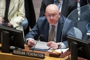 Sergiy Kyslytsya, reprezentantul Rusiei la Consiliul de Securitate ONU (sursă foto: AP NEWS)