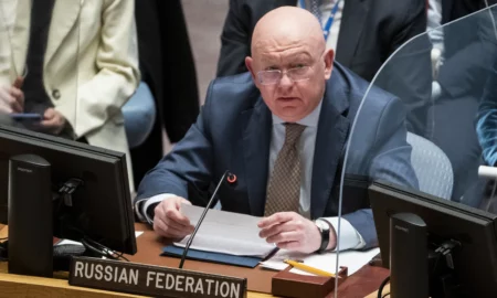 Sergiy Kyslytsya, reprezentantul Rusiei la Consiliul de Securitate ONU (sursă foto: AP NEWS)
