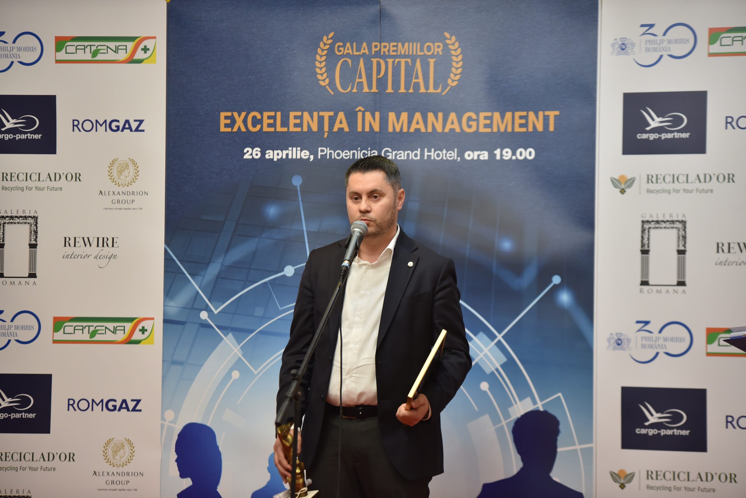 Cosmin Bradea, director general cargo-partner, pe scena Galei Capital „Excelență în Management”, Sursa foto Cristian Velea