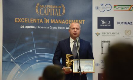 Ionuț Pucheanu, primarul municipiului Galați, pe scena Galei Capital „Excelență în Management”, Sursa foto Cristian Velea
