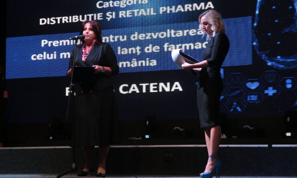 Top 100 Performeri din Sănătate. Alina Marinescu, director general Catena: „Acest premiu ne obligă să ne păstrăm excelența și poziția de lider în domeniul pharma”