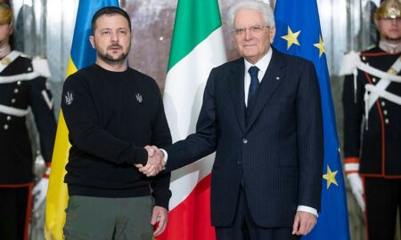 Sergio Mattarella și Volodimir Zelenski la Roma sursa foto Oggi.