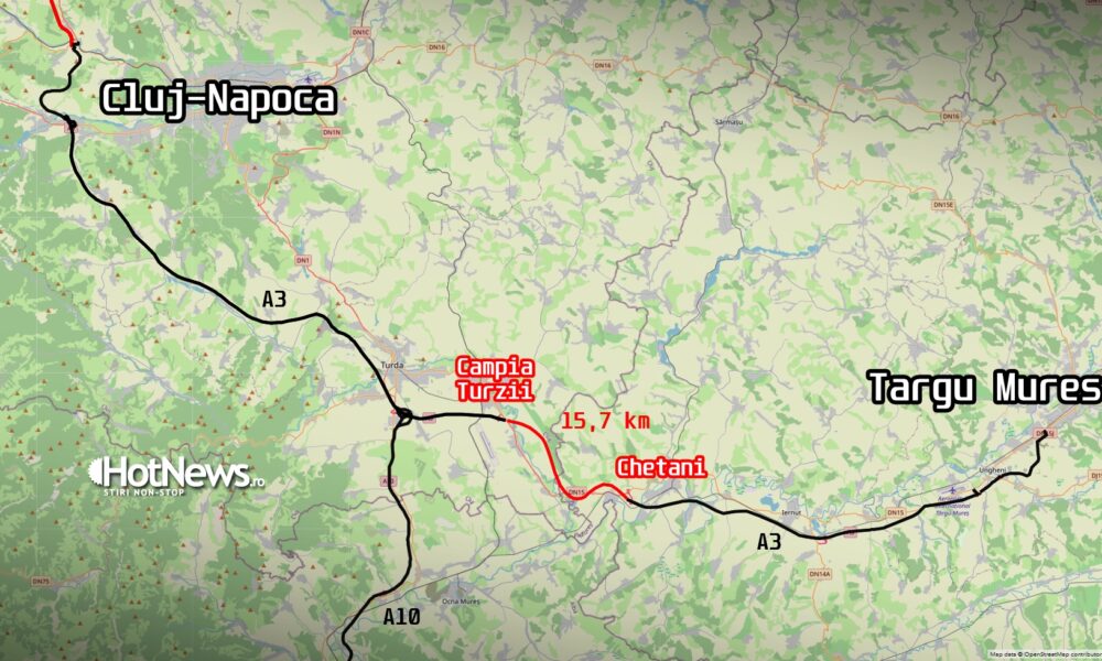 Lotul Chețani-Câmpia Turzii de pe A3 este inaugurat. Cea mai lungă autostradă din România a ajuns la 232 kilometri