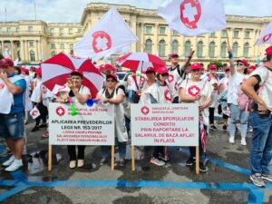 Federația Sanitas protest Sursă foto Viața Medicală