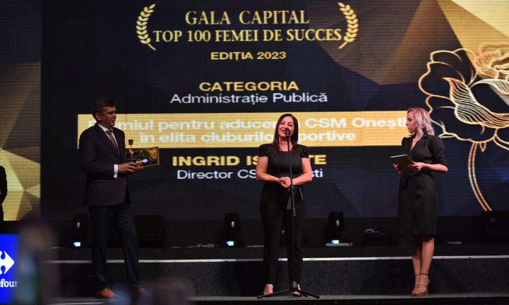 Ingrid Istrate, CSM Onești, la Gala „Top 100 Femei de Succes”: „În cei 14 ani, avem peste 1000 de campioni”