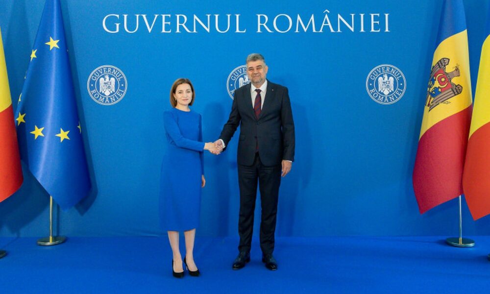 Marcel Ciolacu și Maia Sandu la Palatul Victoria! „România susţine cererea Moldovei de a se asocia Iniţiativei celor Trei Mări”