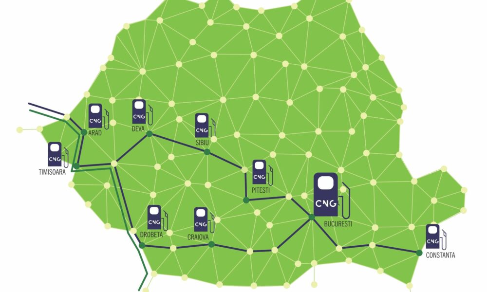Zece stații de alimentare cu gaz natural comprimat, pe traseul Arad-București-Constanța