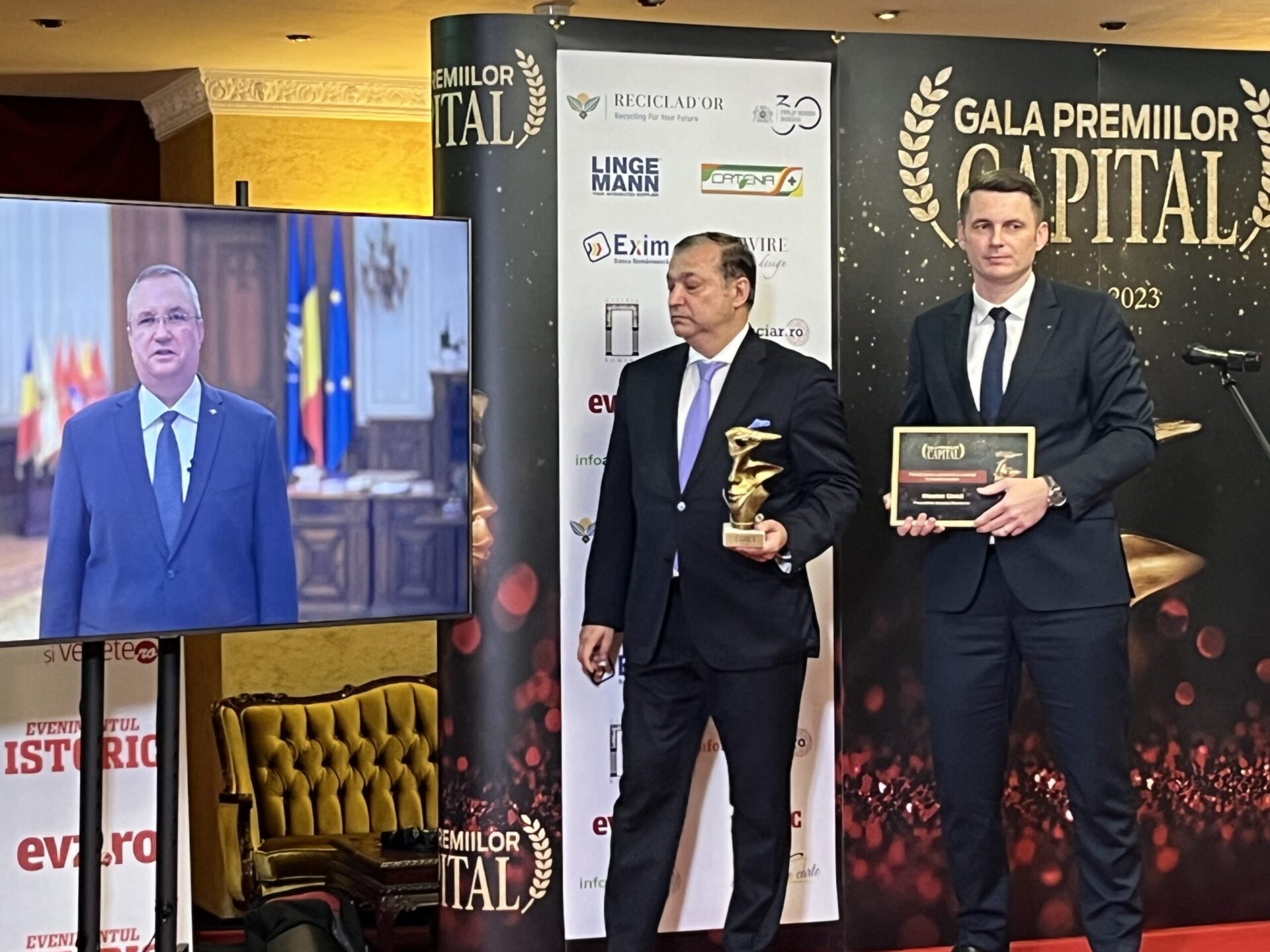 Președintele Senatului nu a putut ajunge la Gala Premiilor Capital, dar a transmis un mesaj video în semn de mulțumire (sursă foto: Infofinanciar)