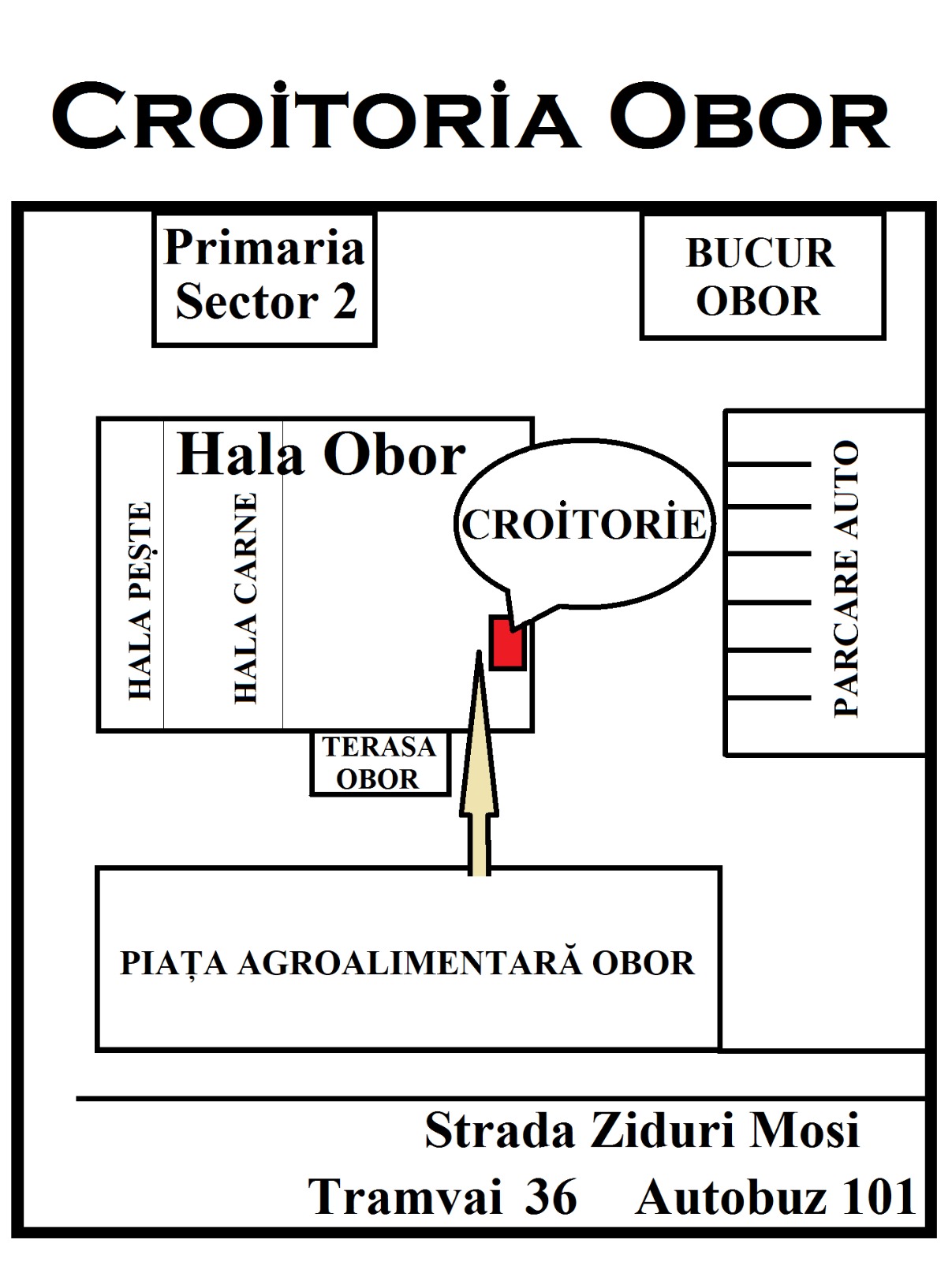 Poziționarea standului lui Aurelian Taban în Hala Obor