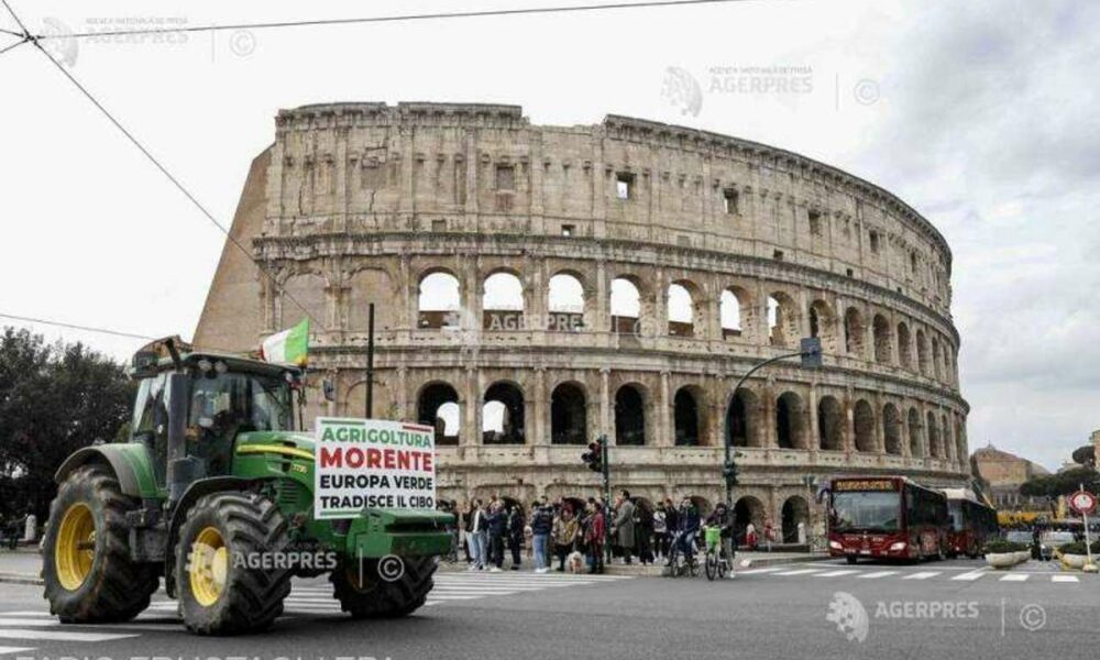 Proteste la Roma. Capitala Italiei, luată cu asalt de peste 1.000 de tractoare