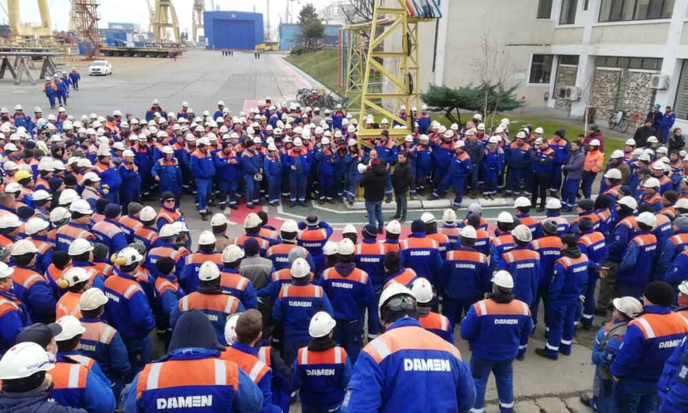Majoritatea angajaţilor de la Şantierul Naval Mangalia Damen ar putea să-și întrerupă activitatea