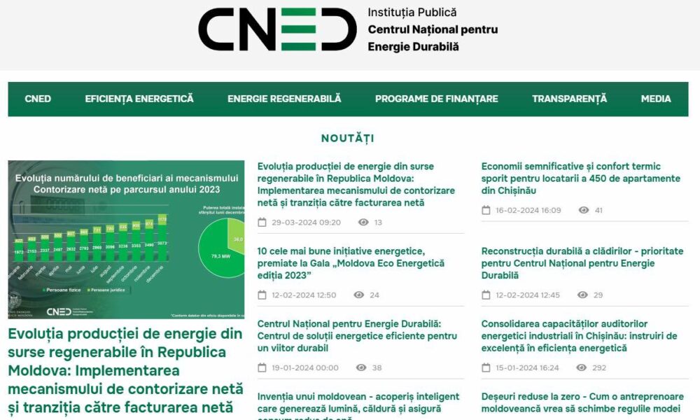 Centrul Național pentru Energie Durabilă anunță lansarea noului site web