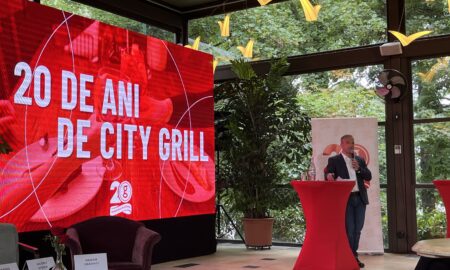 Daniel Mischie, CEO-ul City Grill, la evenimentul aniversar cu ocazia împlinirii a 20 de ani de activitate a grupului pe piața din România (sursă foto: Infofinanciar)