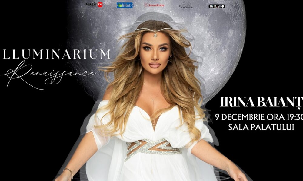 Soprana Irina Baianț va aduce din nou spectacolul de succes „Illuminarium” la Sala Palatului. Biletele s-au pus deja în vânzare